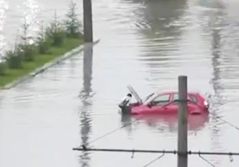 冠水した道路