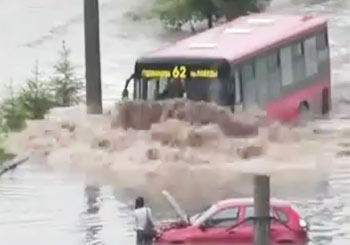 冠水した道路