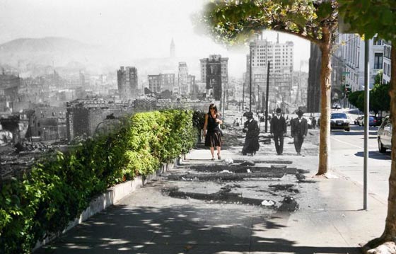 1906年と現在のサンフランシスコ