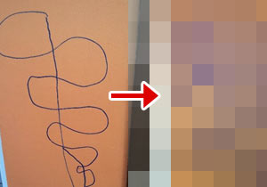 子供の落書きをアートに